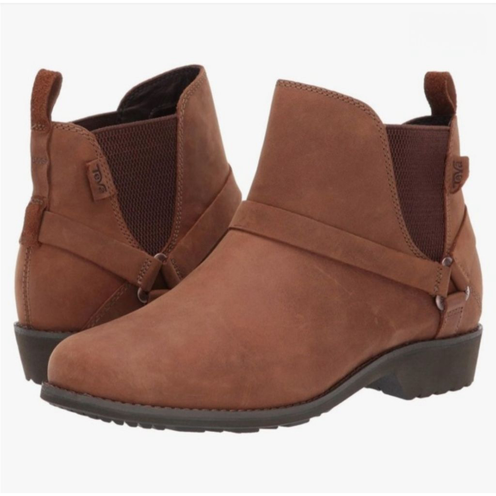 TEVA De La Vina Dos Chelsea Brown Leather Ankle Boots & Booties Size 7.5